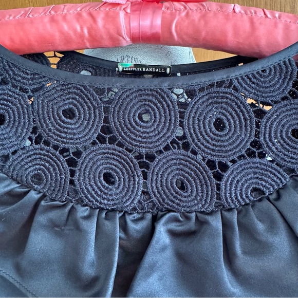 Loeffler Randall 100% silk black dresss lace collar decoration size 4 - Picture 3 of 13